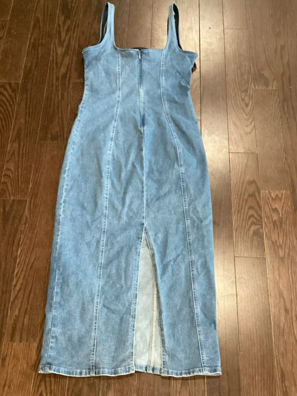 Justify Blue Denim Midi Sundress With Slit - Medium - Picture 2 of 8